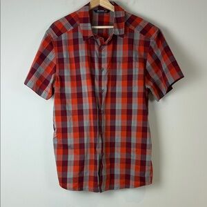 Arc'TeryX Red and Gray Checkered Shirt Size Large